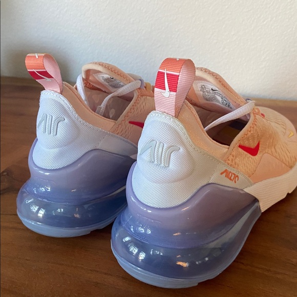Nike Air Max 270 athletic sneaker washed coral orange white running shoes 6.5 - Picture 10 of 16